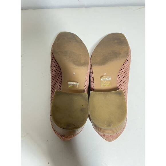Jeffrey Campbell EUC Pink Suede Luella Perforated Ballet Flat Shoe Size 9 - Picture 7 of 7